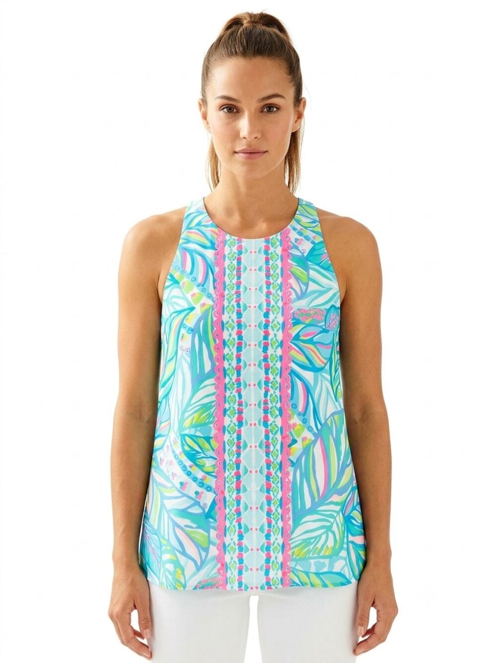 Lilly Pulitzer Lyle Tank Top Women's S Multicolor Maraca My World Tropical Beach